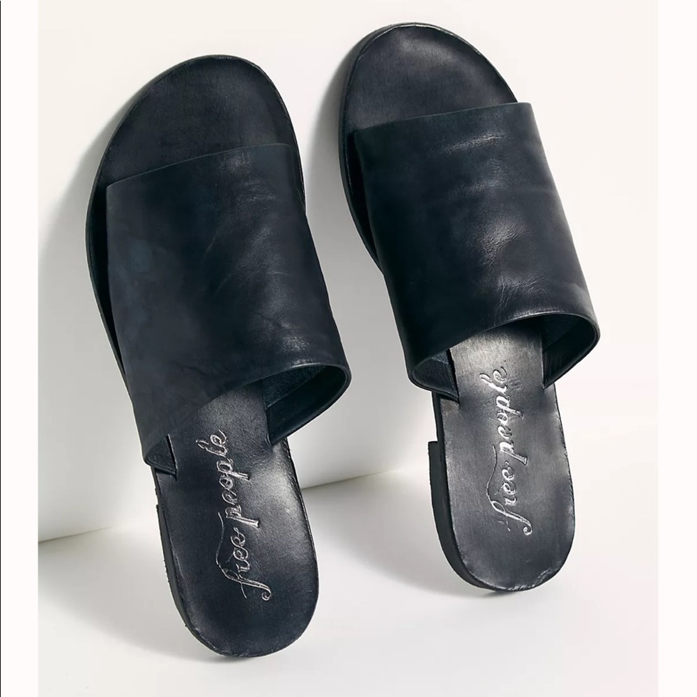 Free People Black Slide Sandals